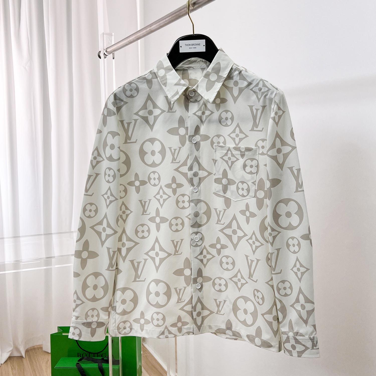 New Men-s Full Print Jacquard Shirt
