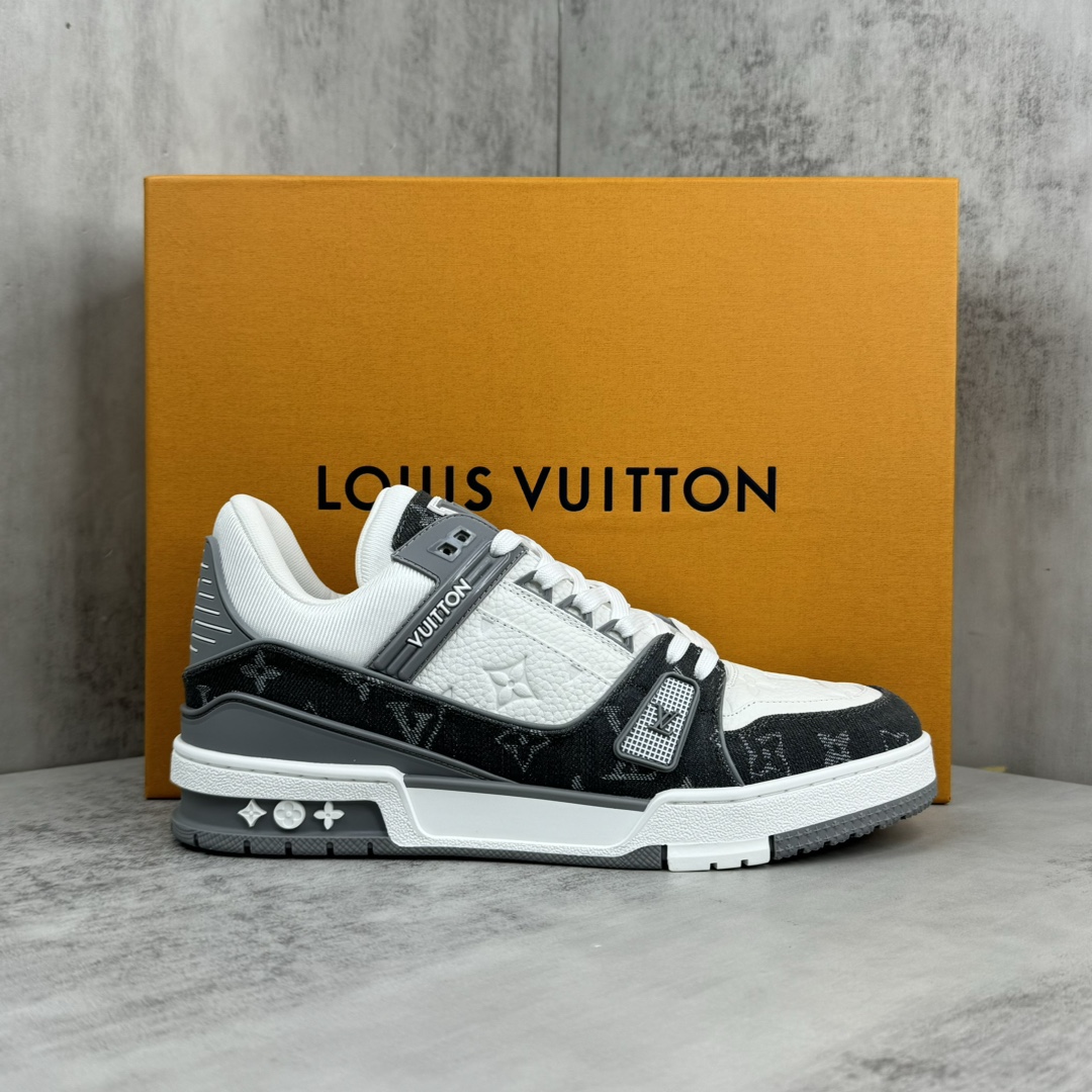 Monogram Denim Grey White Trainer