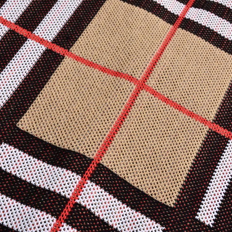 Pointelle Check Cardigan Sweater