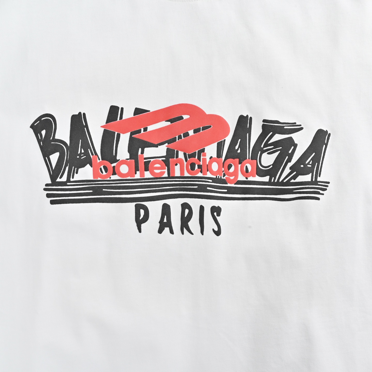 Graffiti Multi-Logo Puff Print Short Sleeve T-Shirt