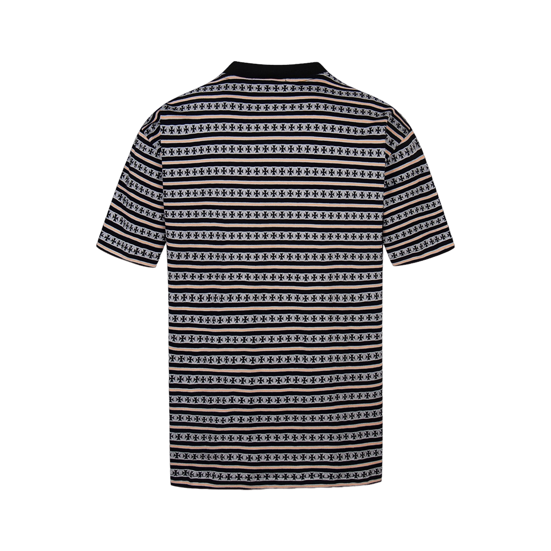 Embroidered striped T-shirt