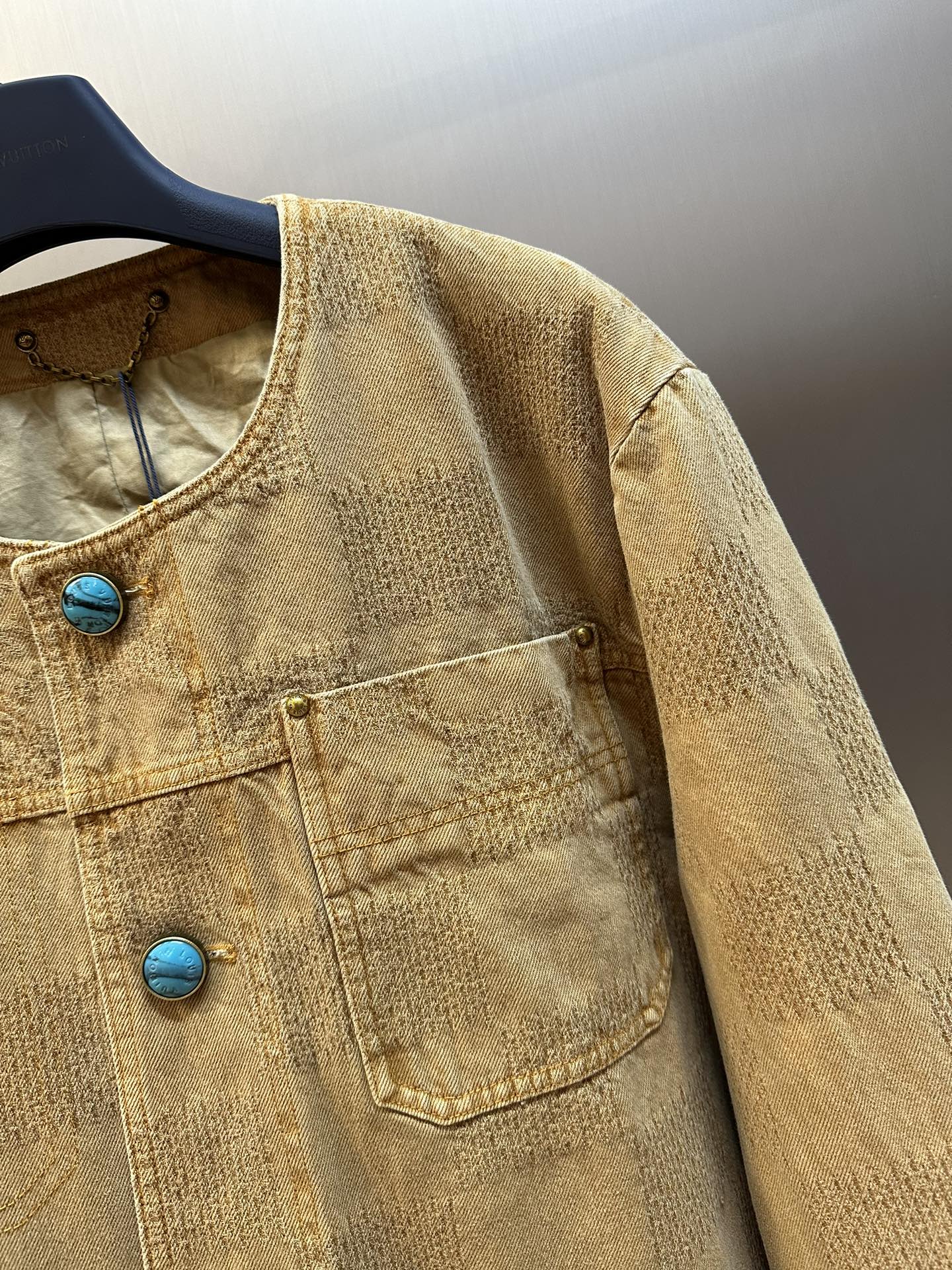 Saddle Checkerboard Denim Jacket