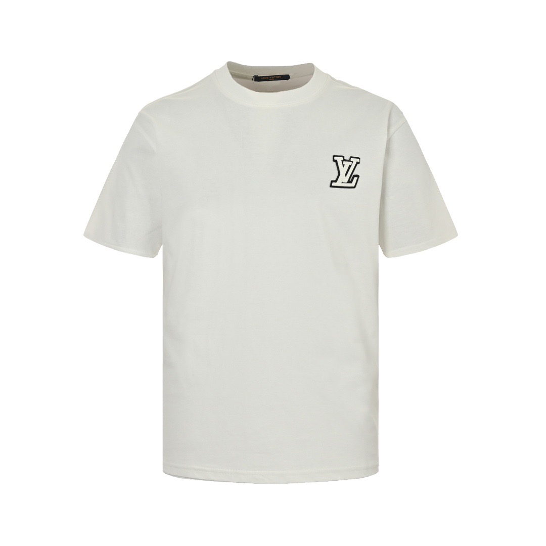 24SS Chest Embroidered Letter T-Shirt