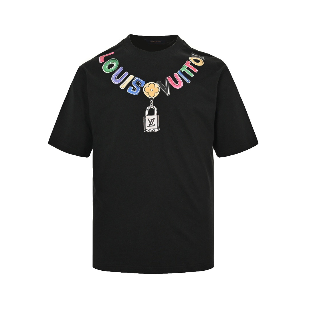 24ss Colorful necklace pendant short-sleeved T-shirt