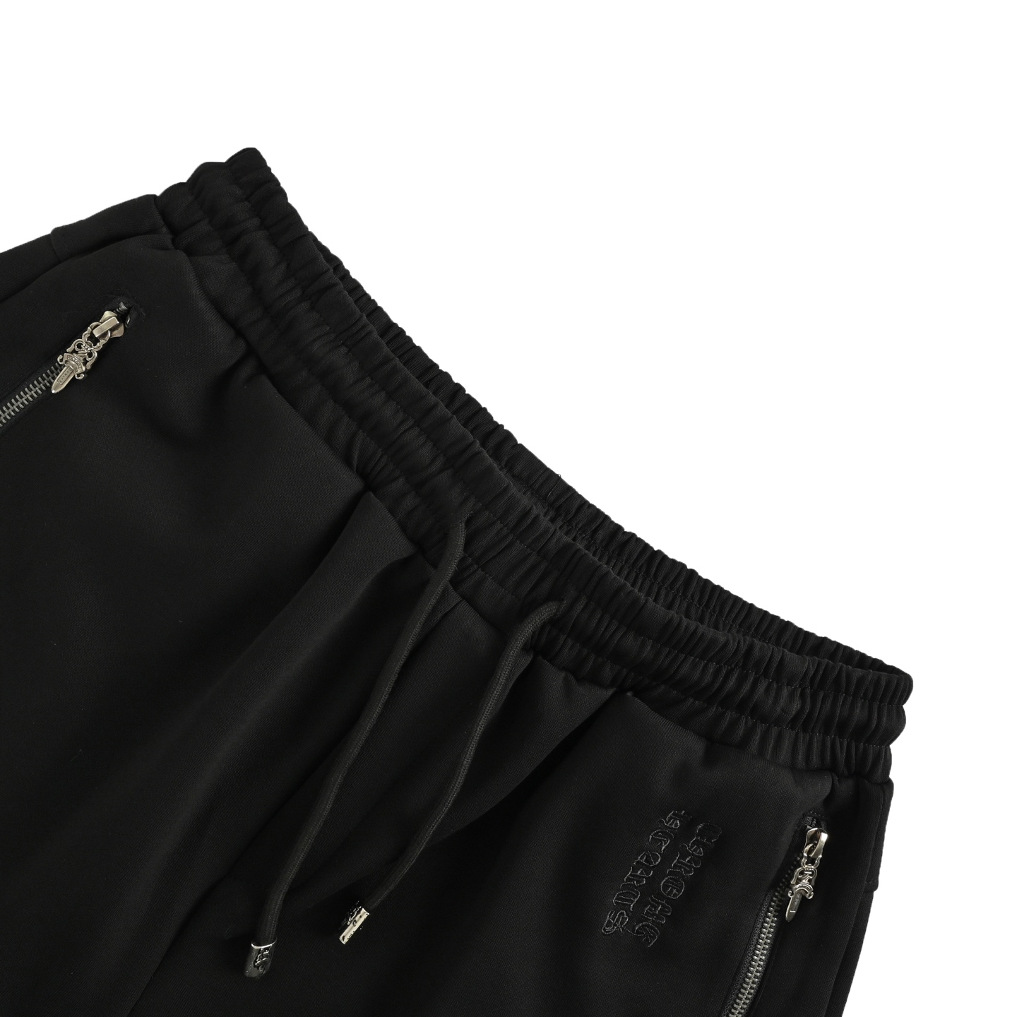 Embroidered white label cross shorts