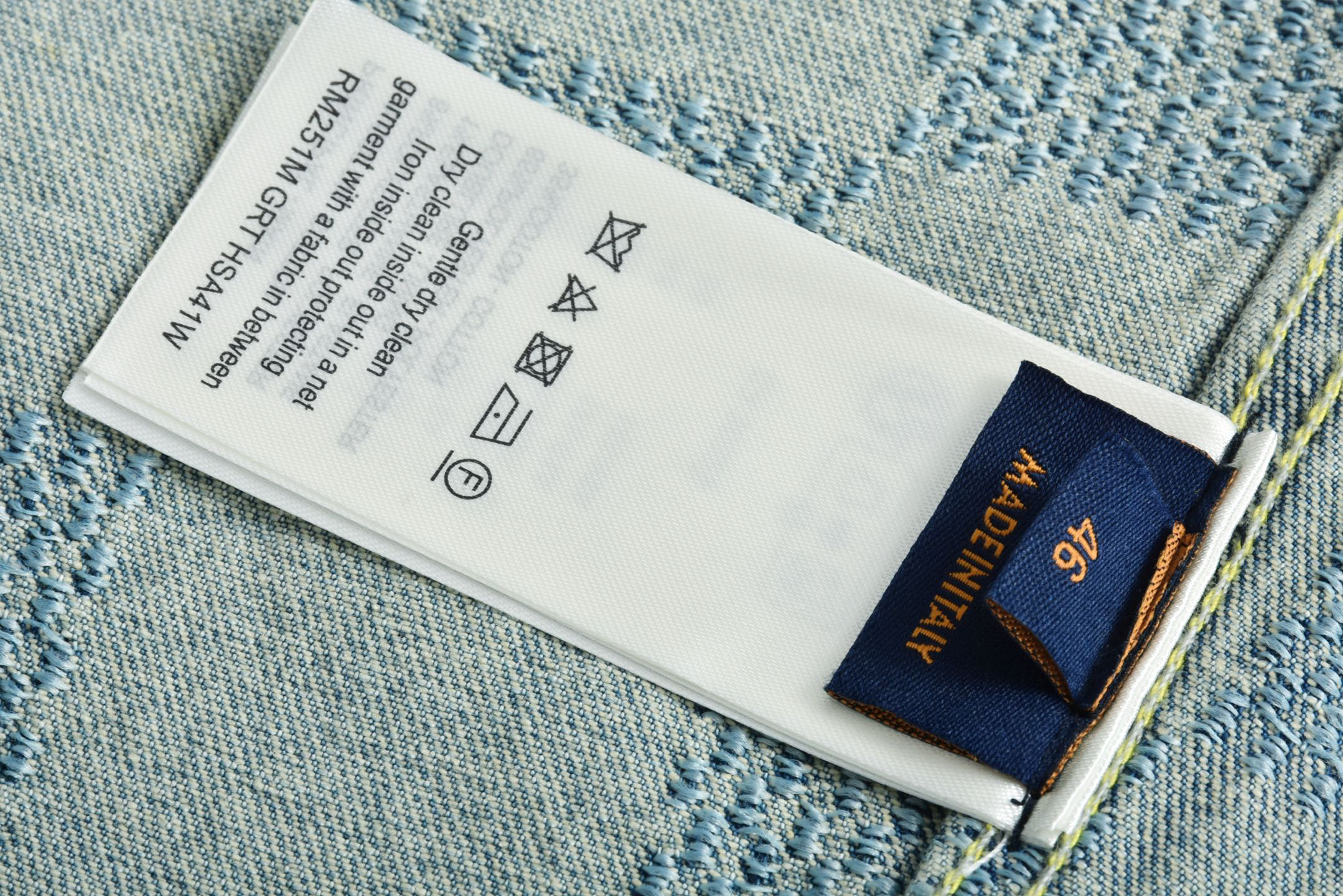 1V25ss checkerboard denim jacket