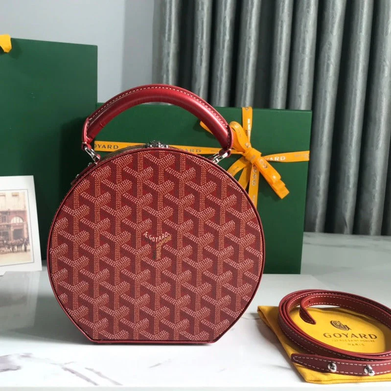 Hatbox Luggage Bag 18cm Red Canvas