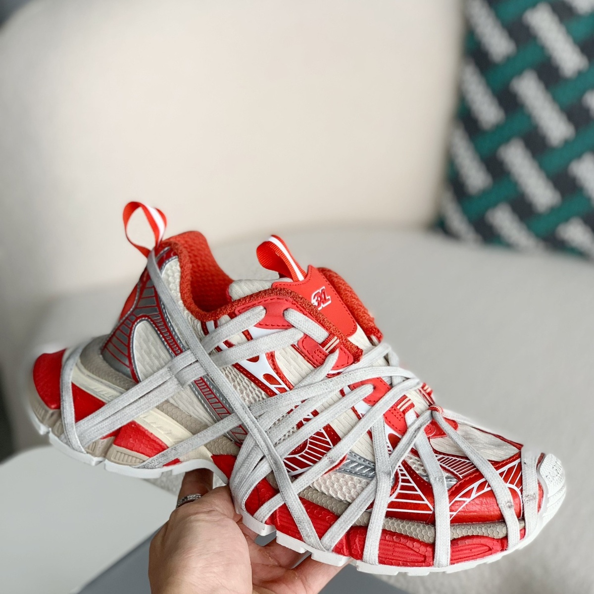 Men's 3xl Extreme Lace Sneaker in Red/beige