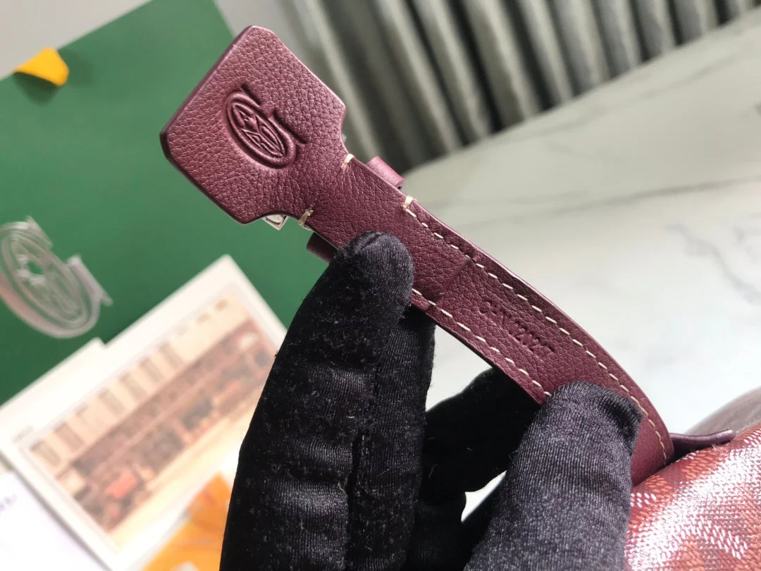 Wine Red Canvas Calfskin Trim Bag