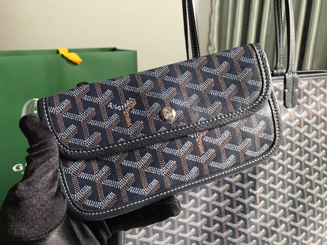 BAG 40 IN NAVY BLUE CANVAS AND BLACK LEATHER TRIM