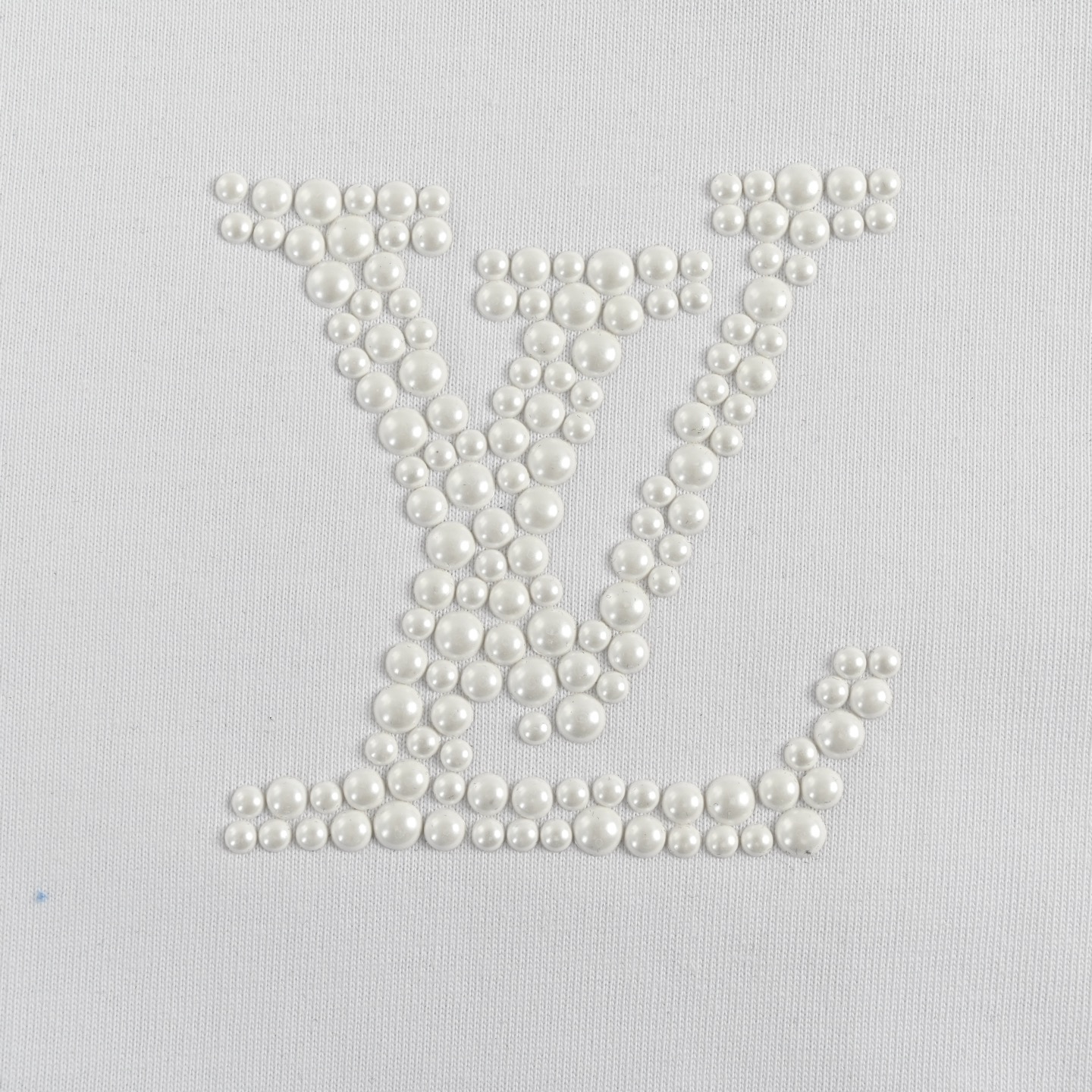 Pearl hot diamond lettering short-sleeved T-shirt