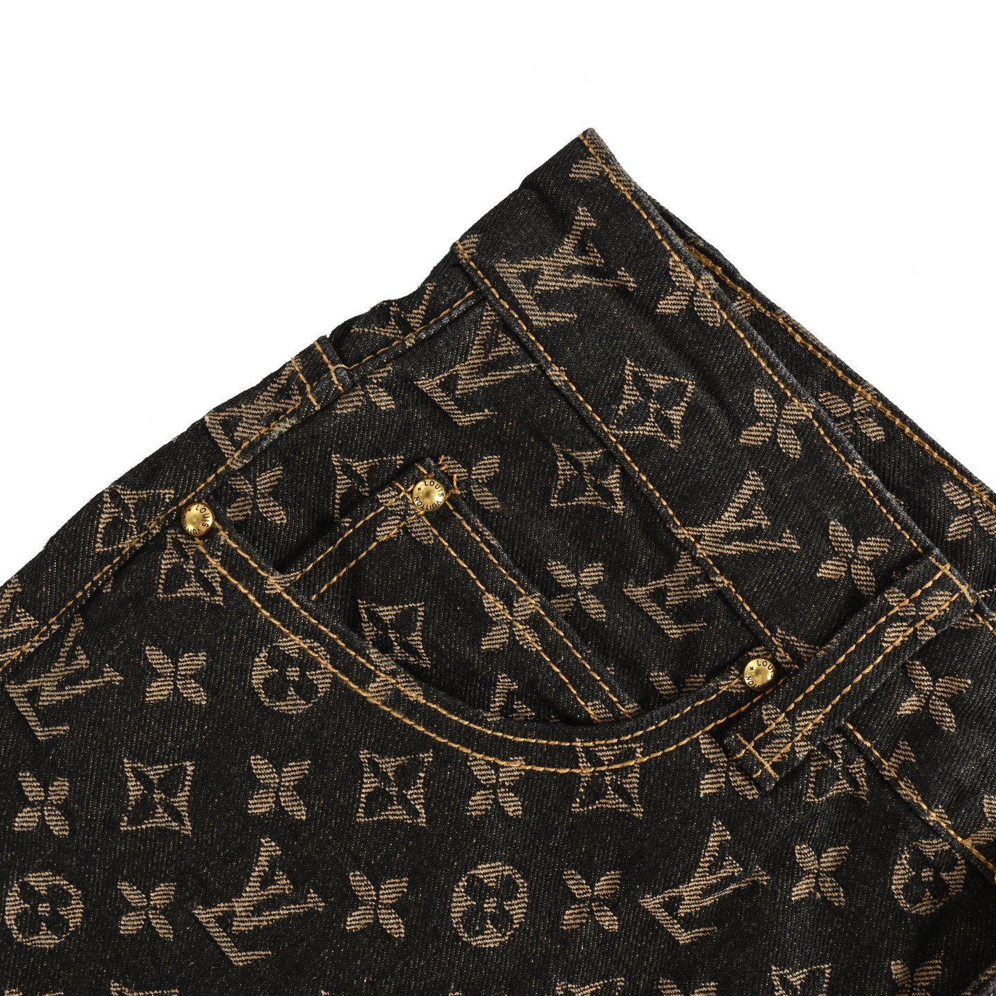 25ss old flower full print brown jeans