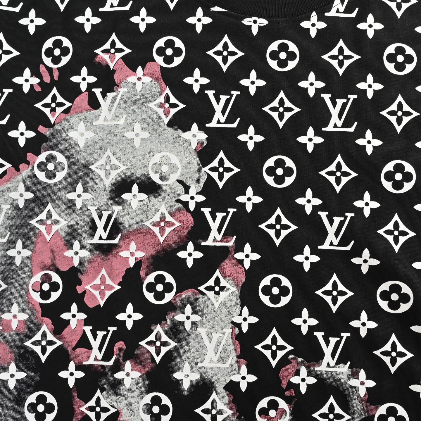 25ss Fire Cloud Monochrome Print Short Sleeve T-shirt