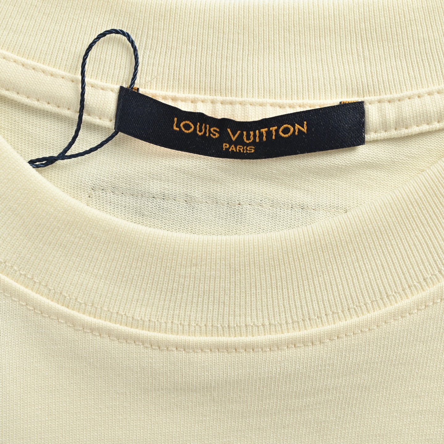 Woven embroidered lettering short-sleeved T-shirt