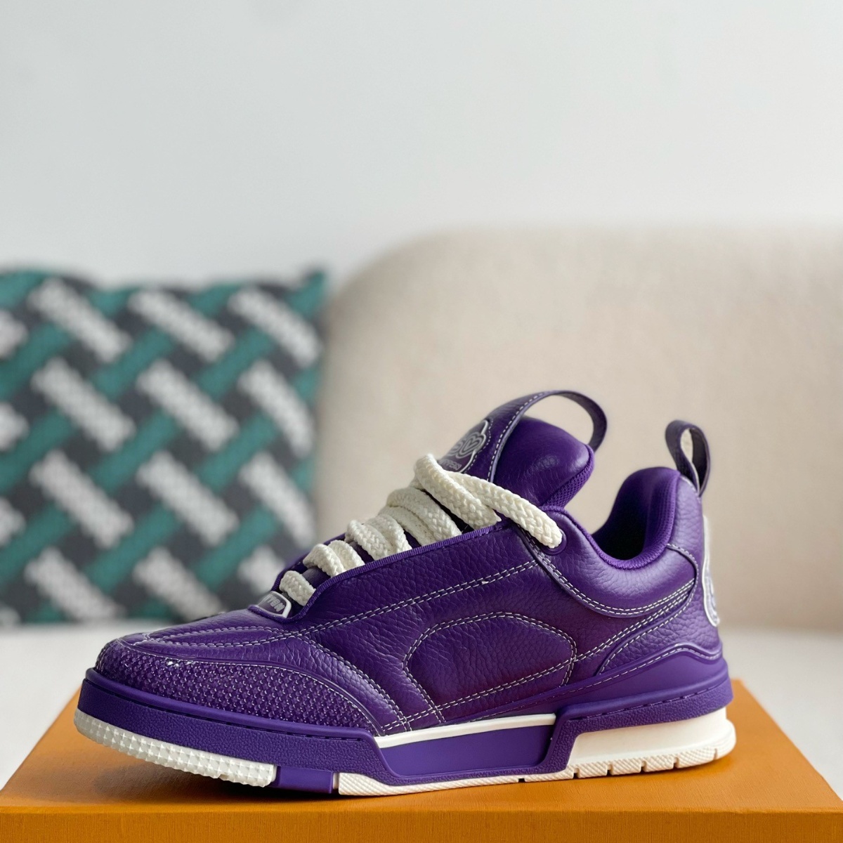 Purple skateboard sneakers