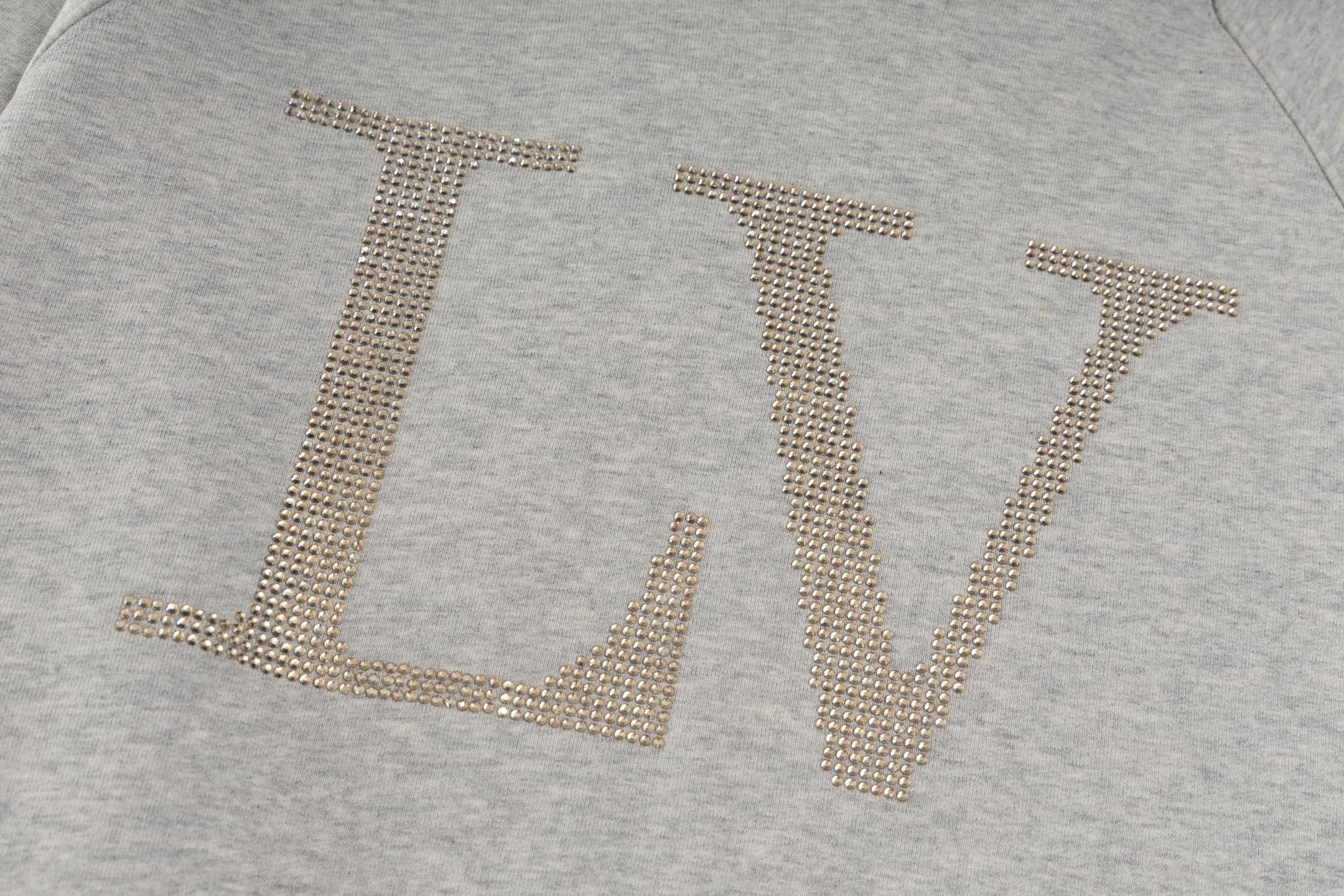 Rhinestone Lettering Hoodie