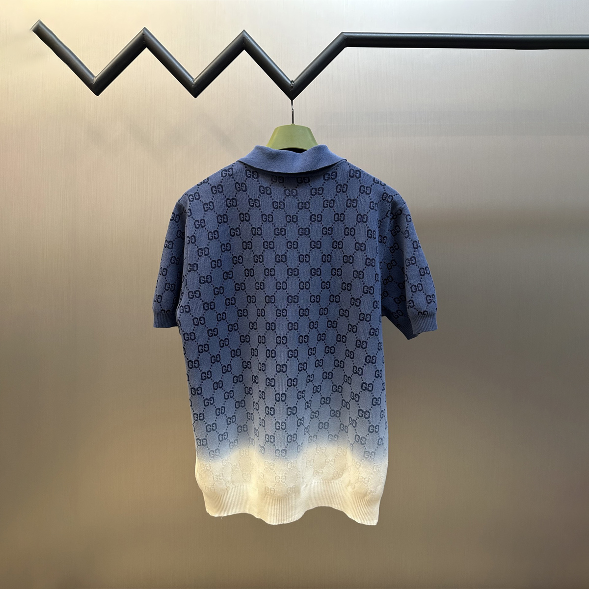 Knitted cotton jacquard lapel Polo