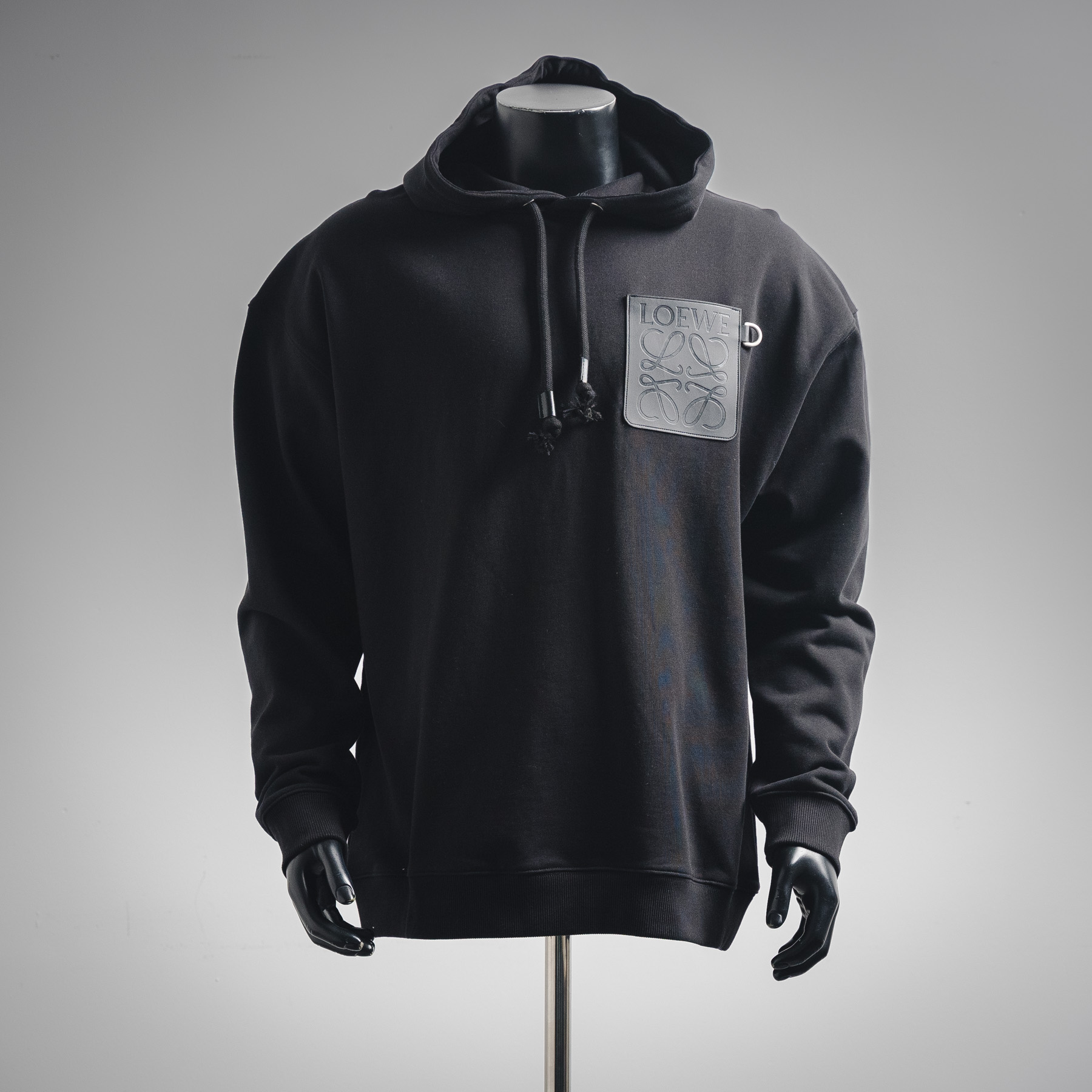 Embossed Chest Logo with Leather Pocket Hoodies