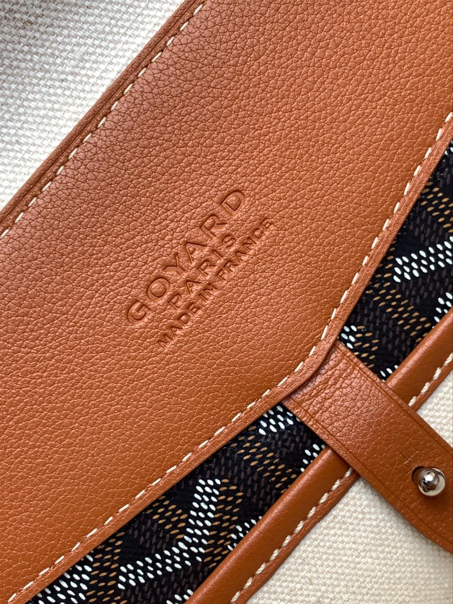 Black Canvas And Tan Calfskin Document Holder