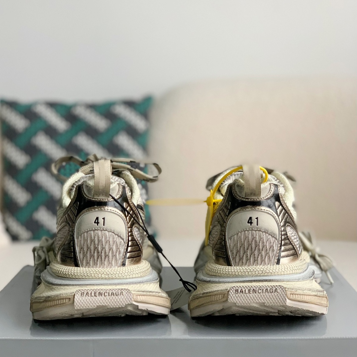 3XL logo-embossed mesh trainers