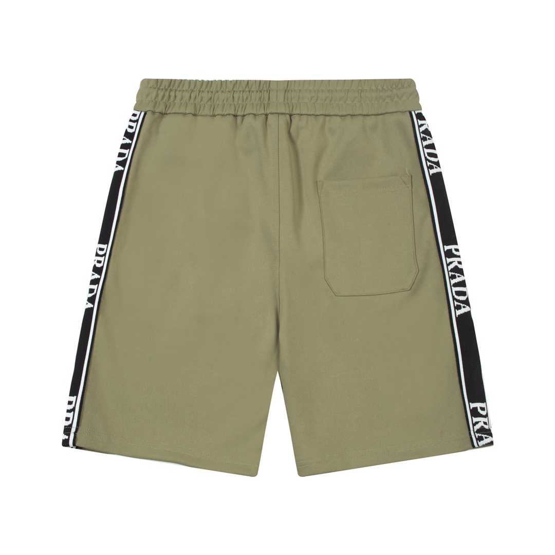 Silver triangle logo zipper shorts
