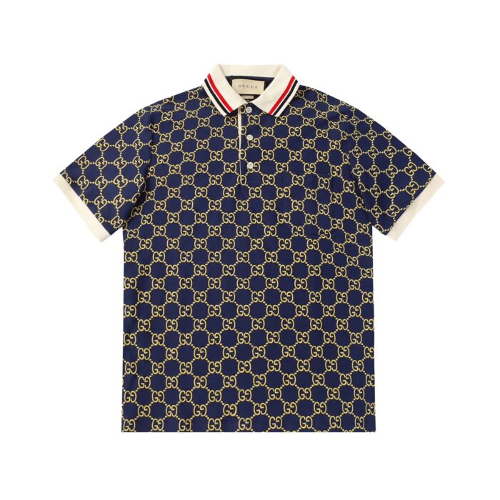 Gold Embroidered POLO Short-Sleeved T-shirt