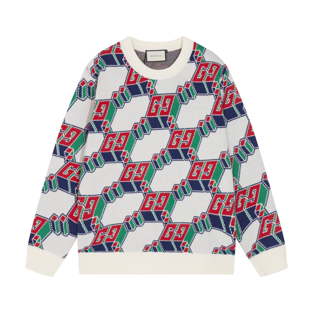 Block Stripe Crew Neck Sweater