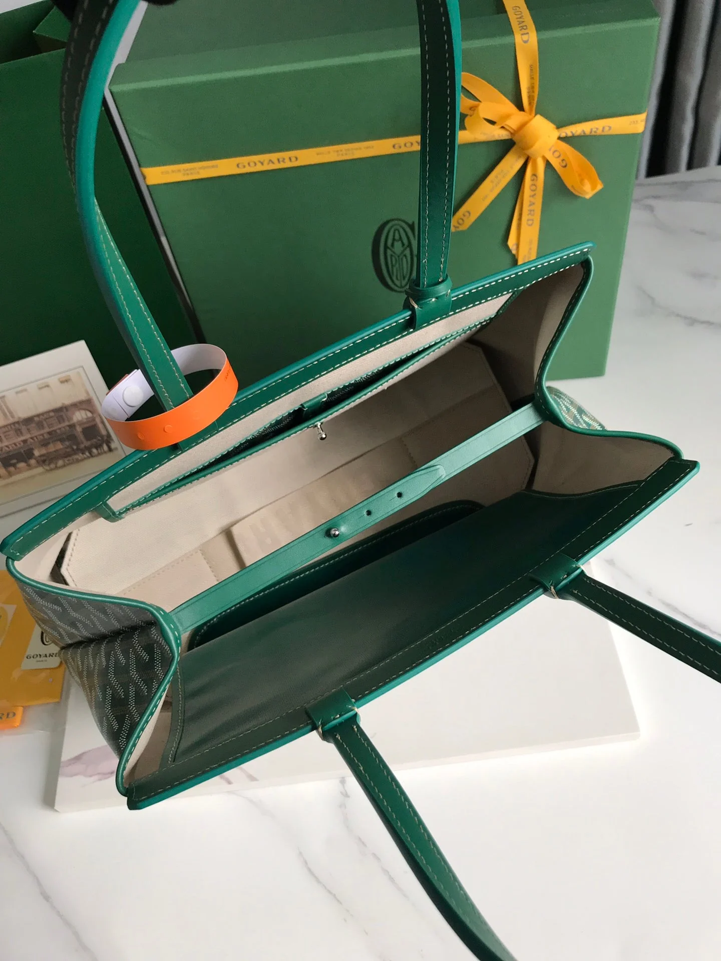 Green Canvas And Calfskin Trim Bag