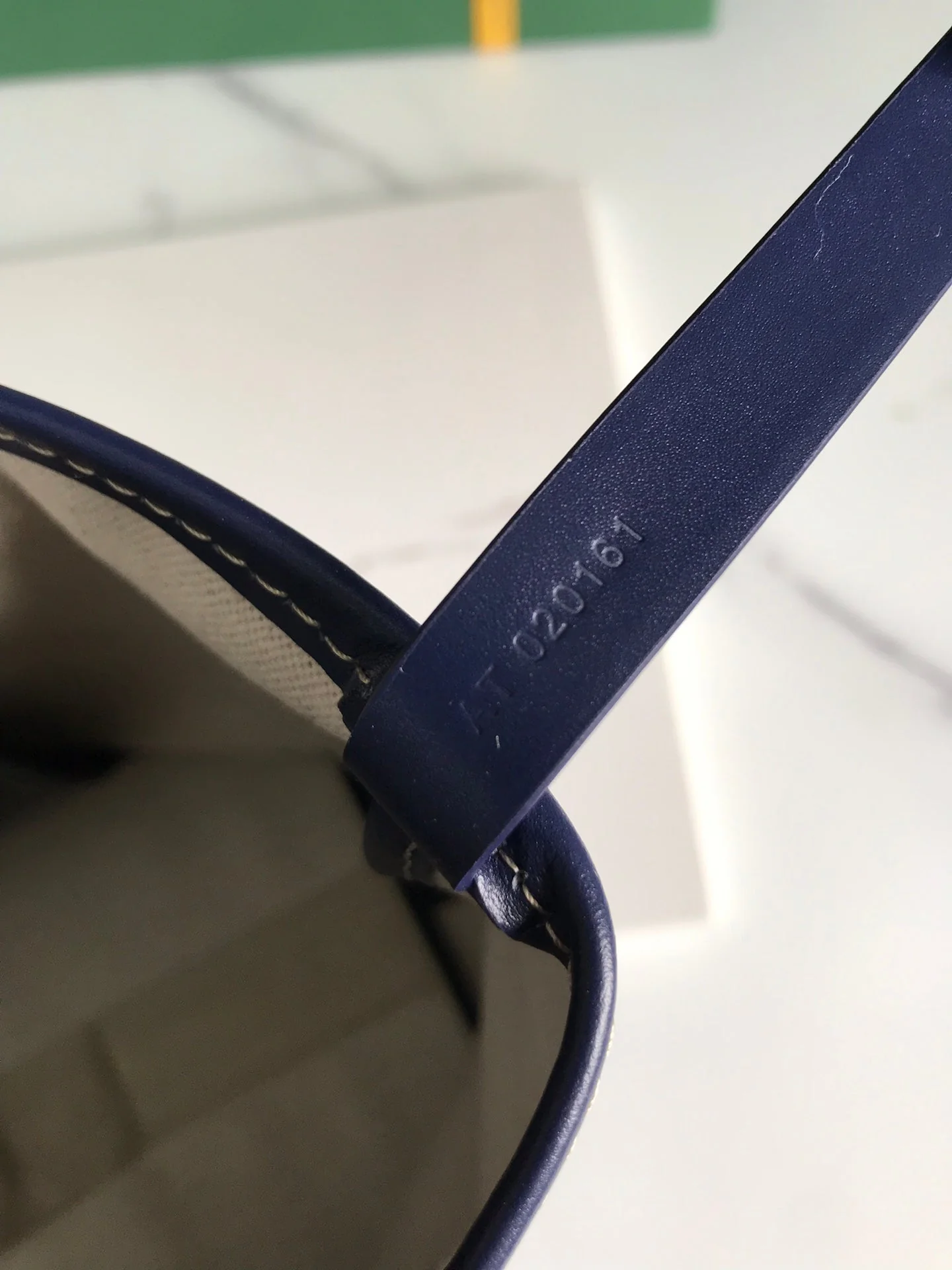 Navy Canvas and Calfskin Trim Bag