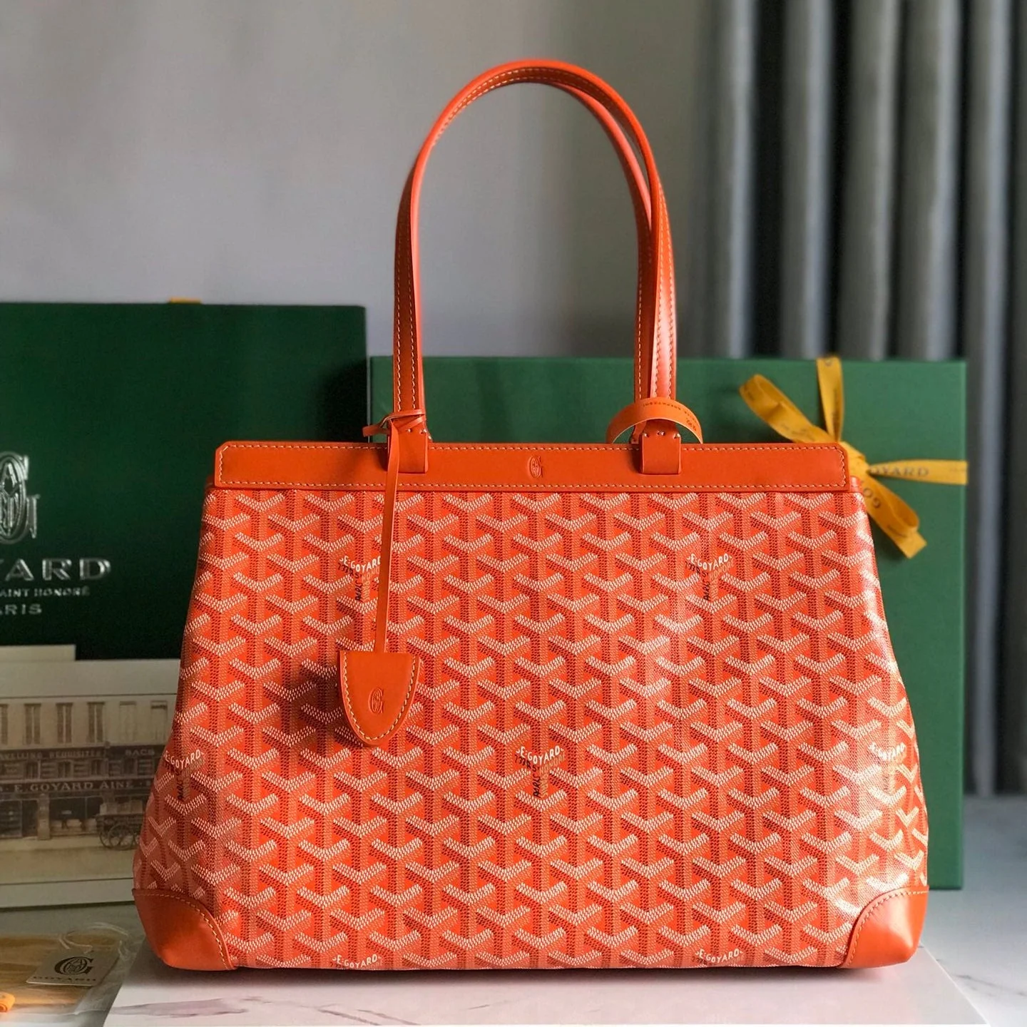 Bag Orange Canvas And Calfskin Trim