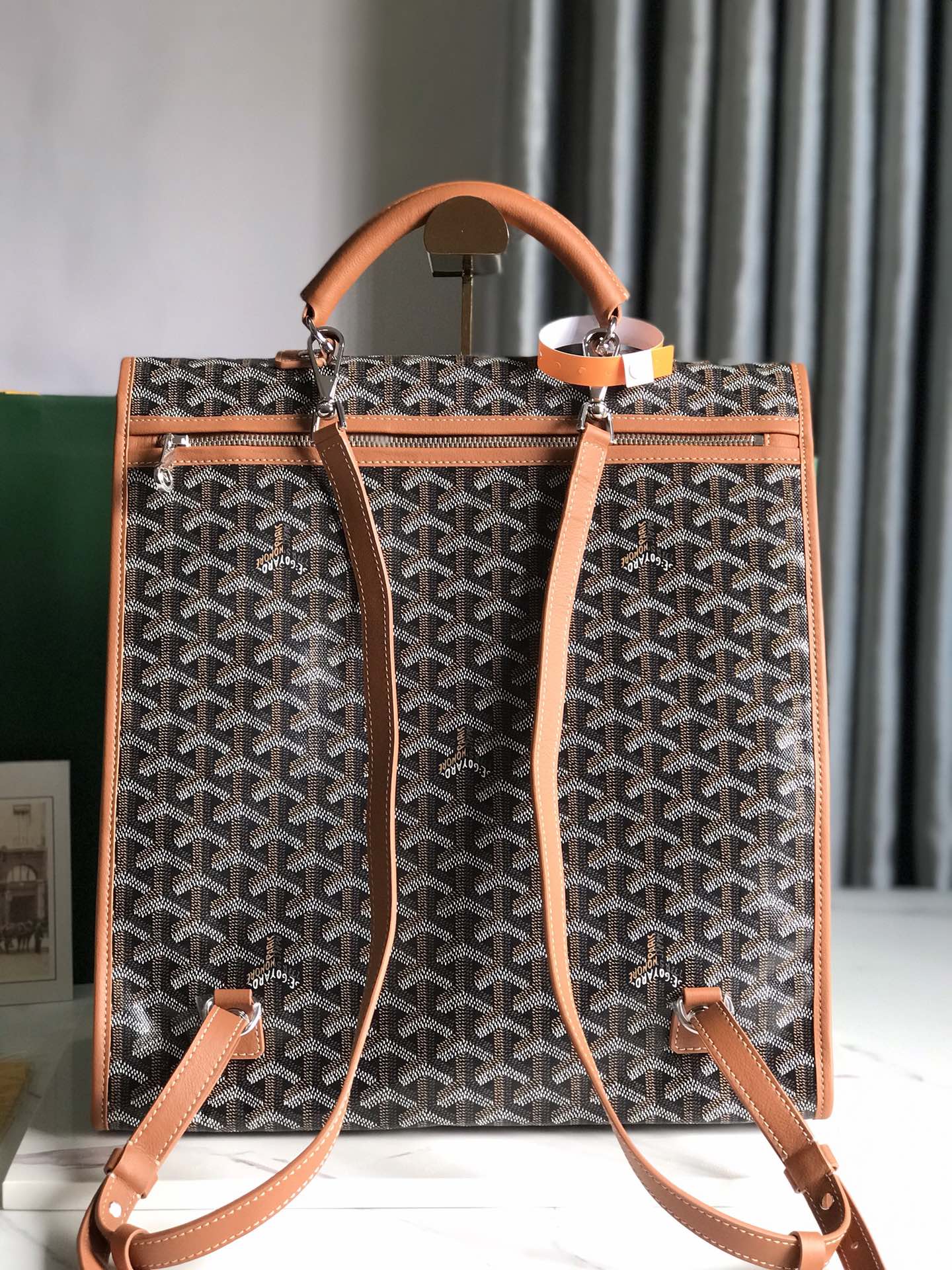 Brown And Orange Foldable Backpack