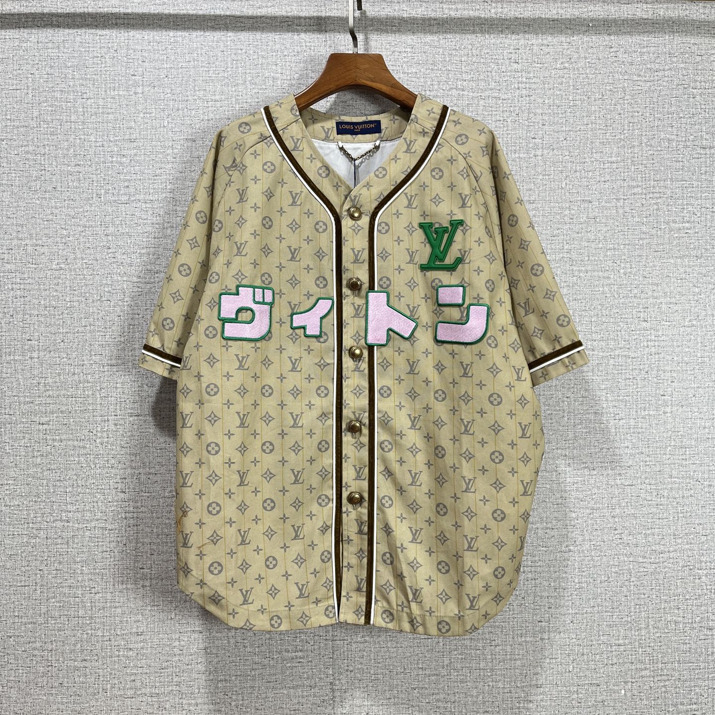 Japanese half-sleeved denim baseball shirt