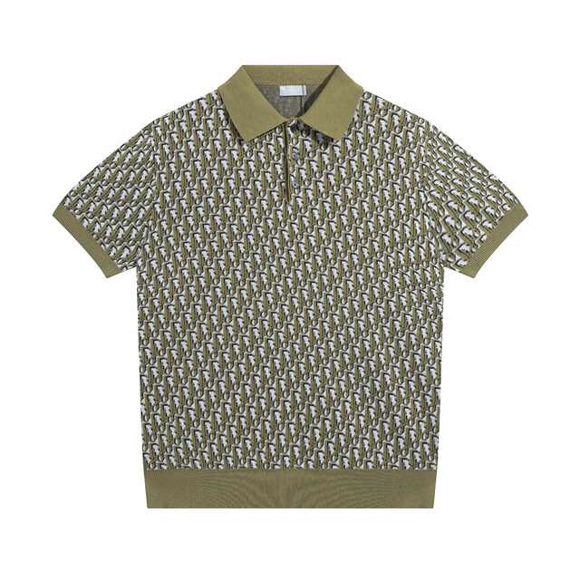 Jacquard Embroidered Knitted Polo Shirt