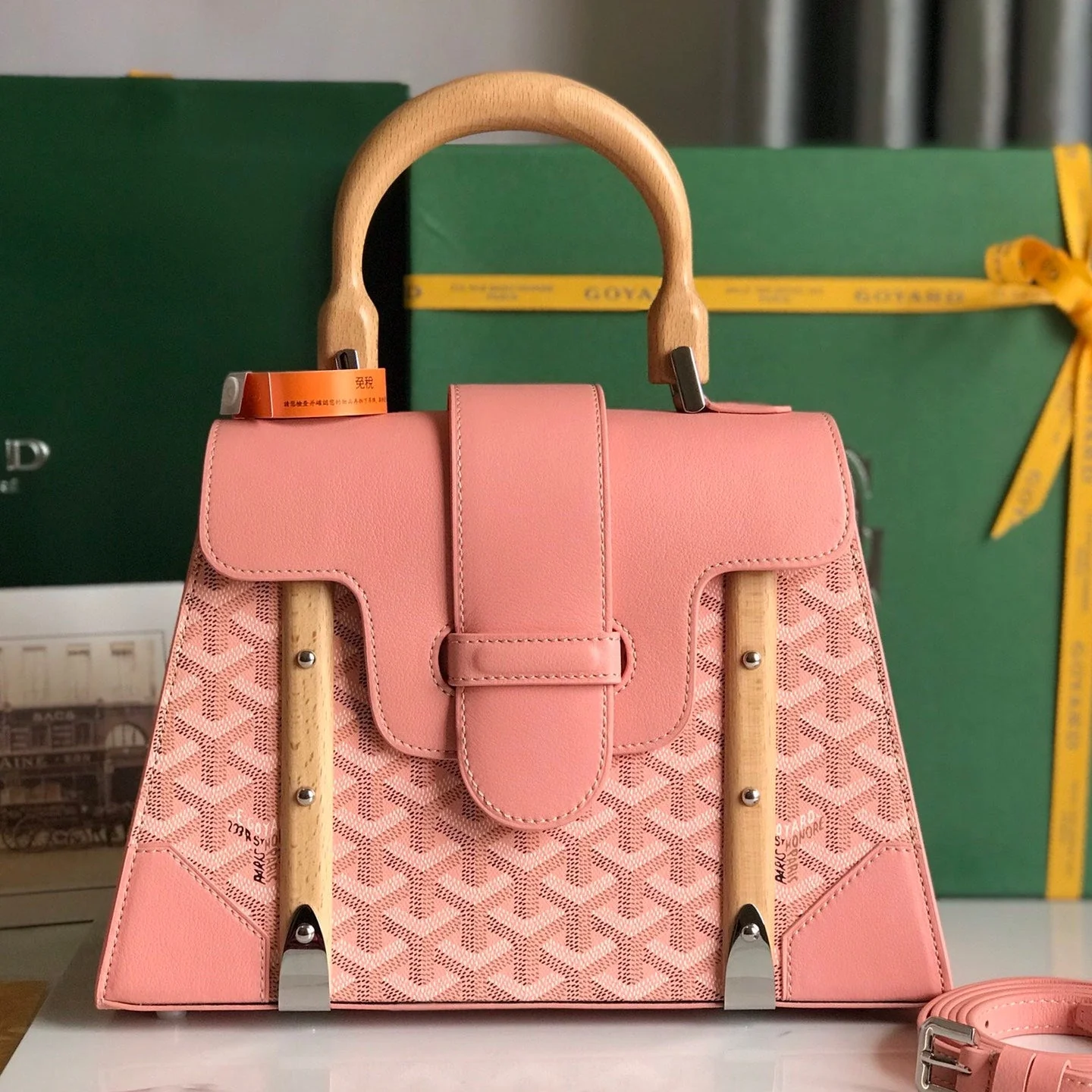 Bag 28 In Baby Pink Canvas And Calfskin