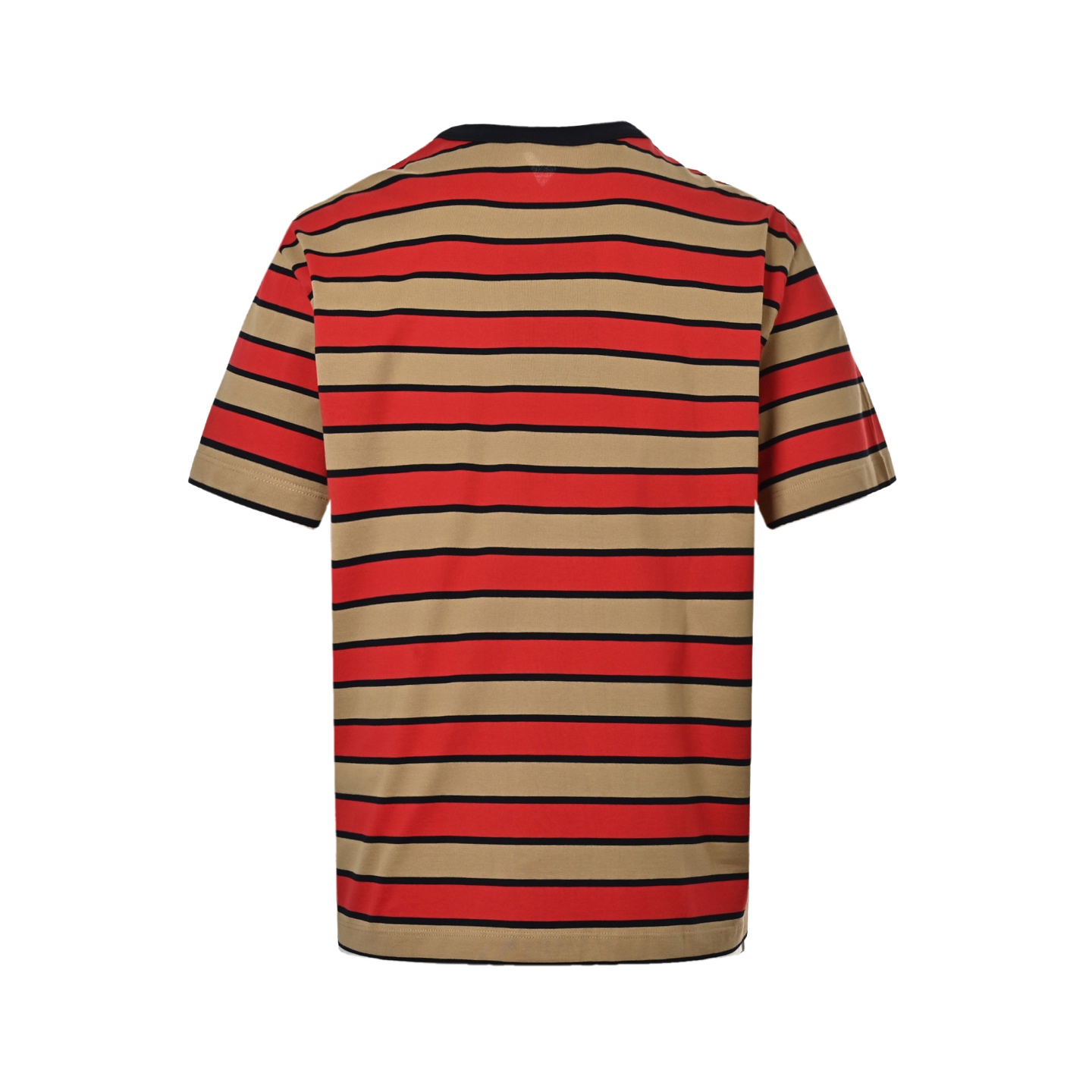 Embroidered striped contrast T-shirt