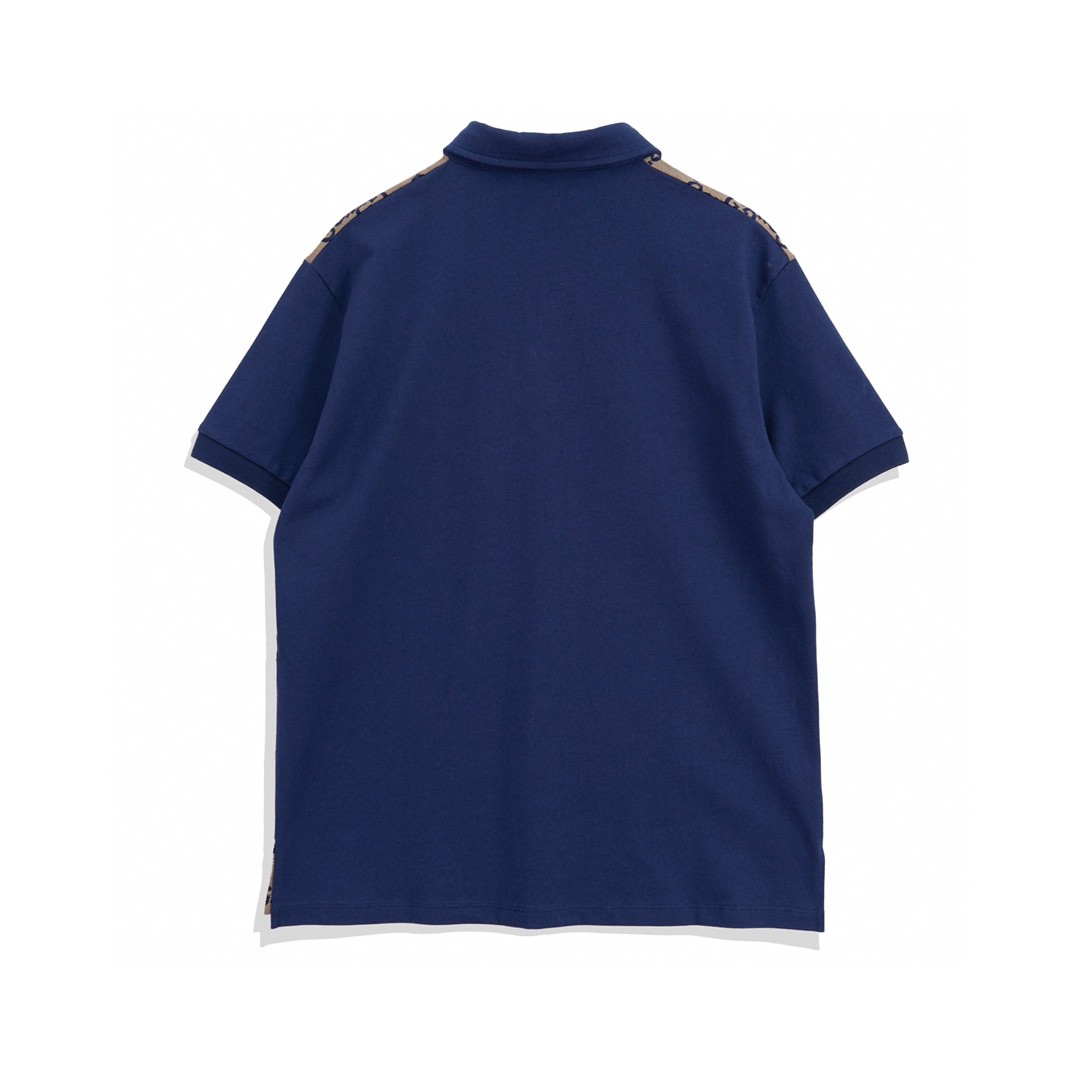 Silk Cotton Jacquard Polo Short Sleeve Shirt