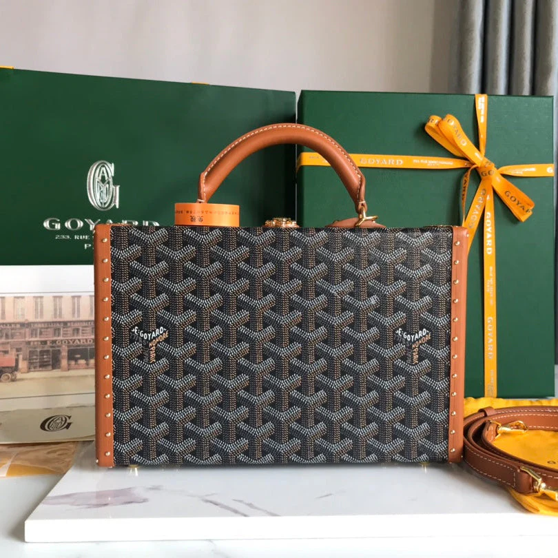 BAG 24 IN BLACK CANVAS AND TAN CALFSKIN