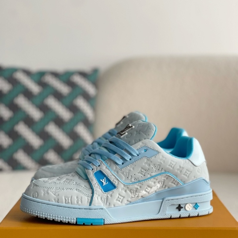 Blue embroidered sneakers