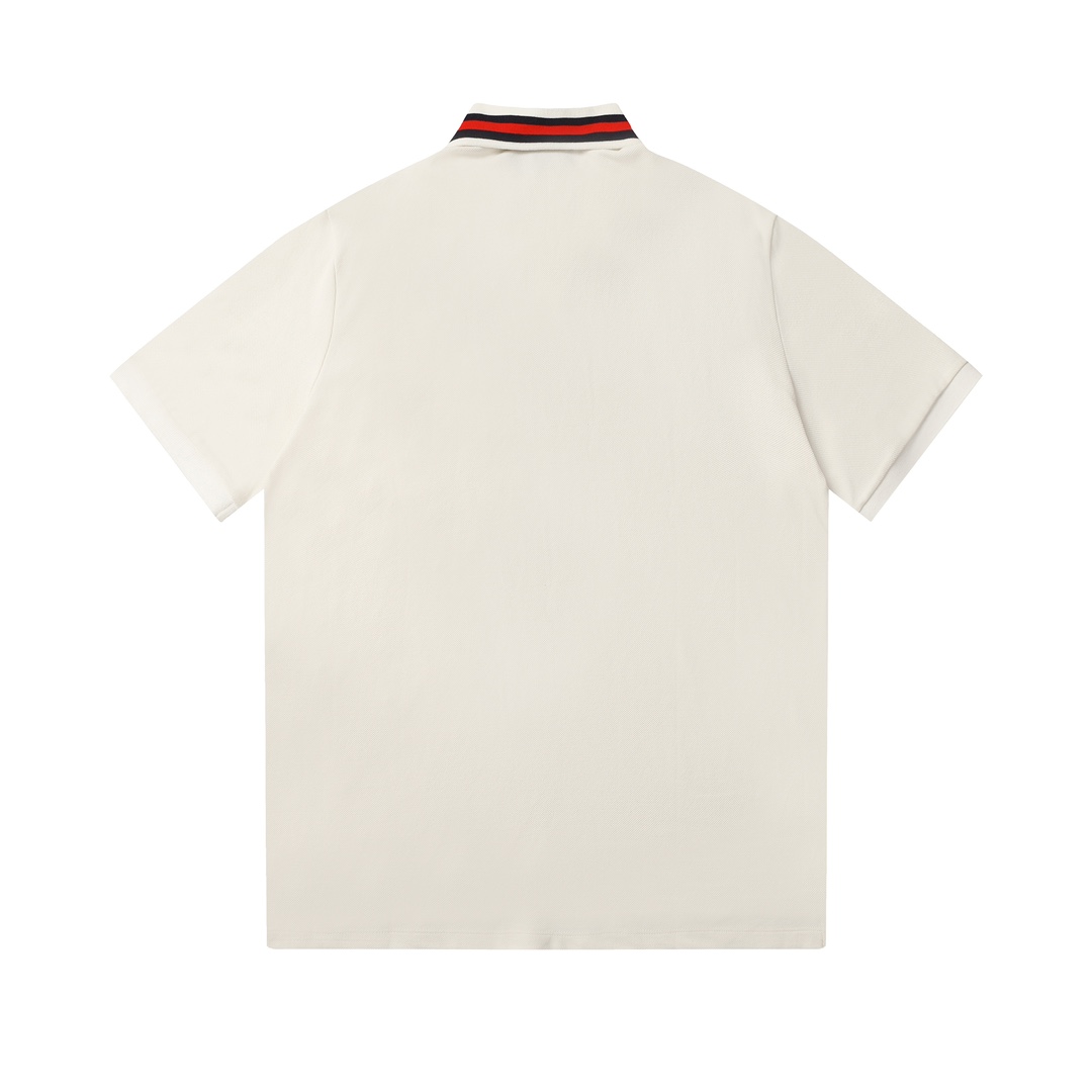 Pocket Embroidered Short-Sleeved Polo Shirt