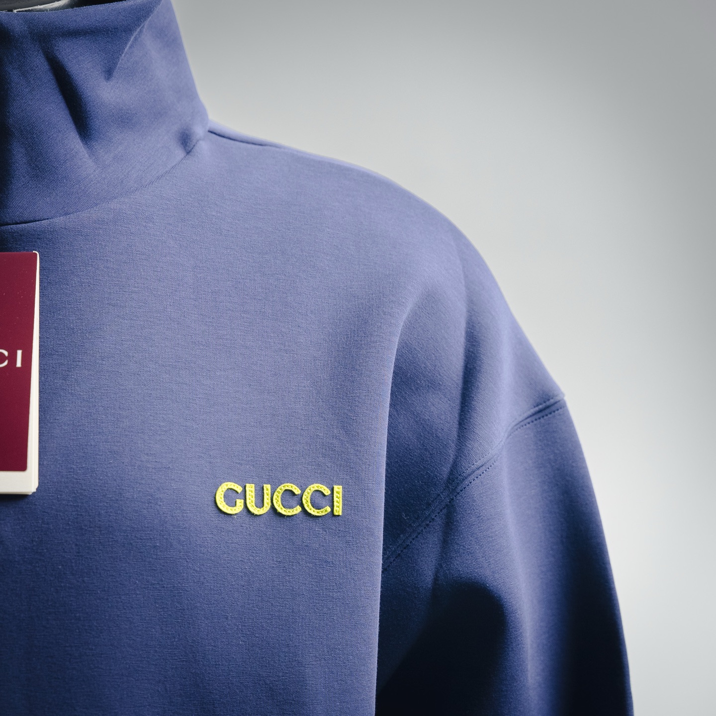 Yellow Letter Applique Half-Zip Sweatshirt