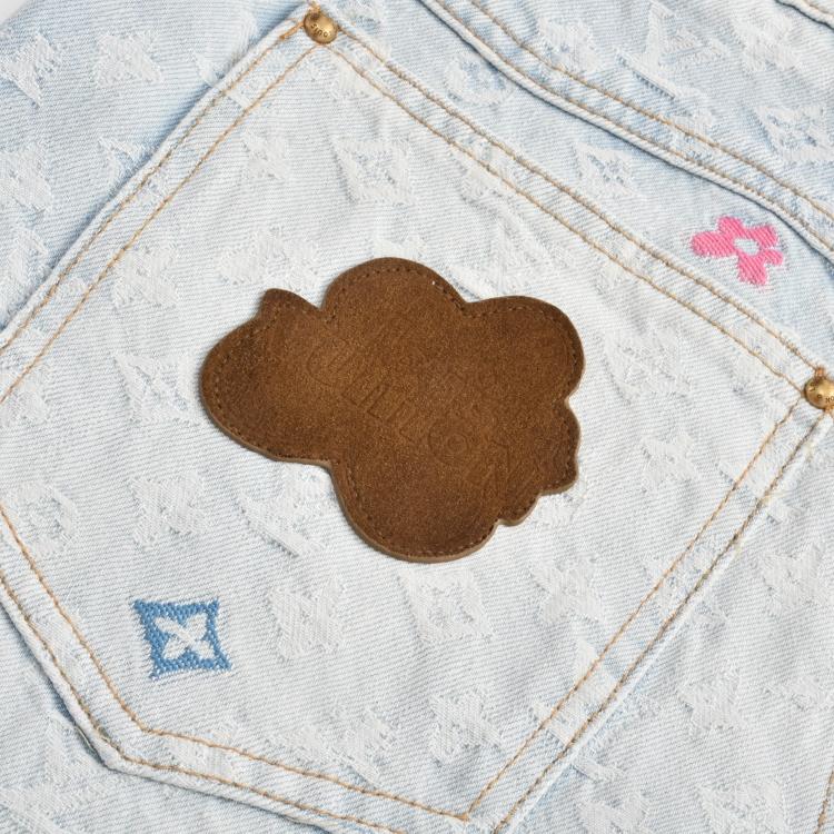 Jacquard Embroidered Denim Trousers