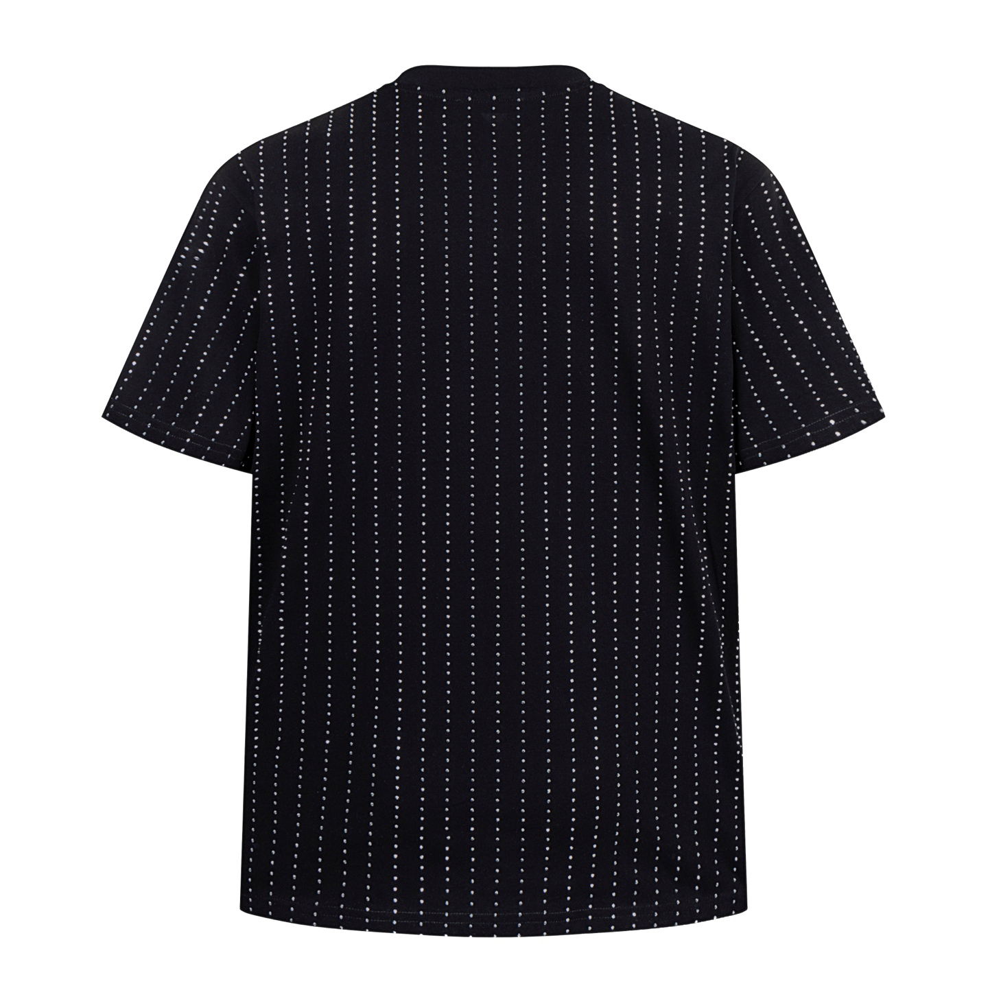 Pinstripe crystal beaded T-shirt