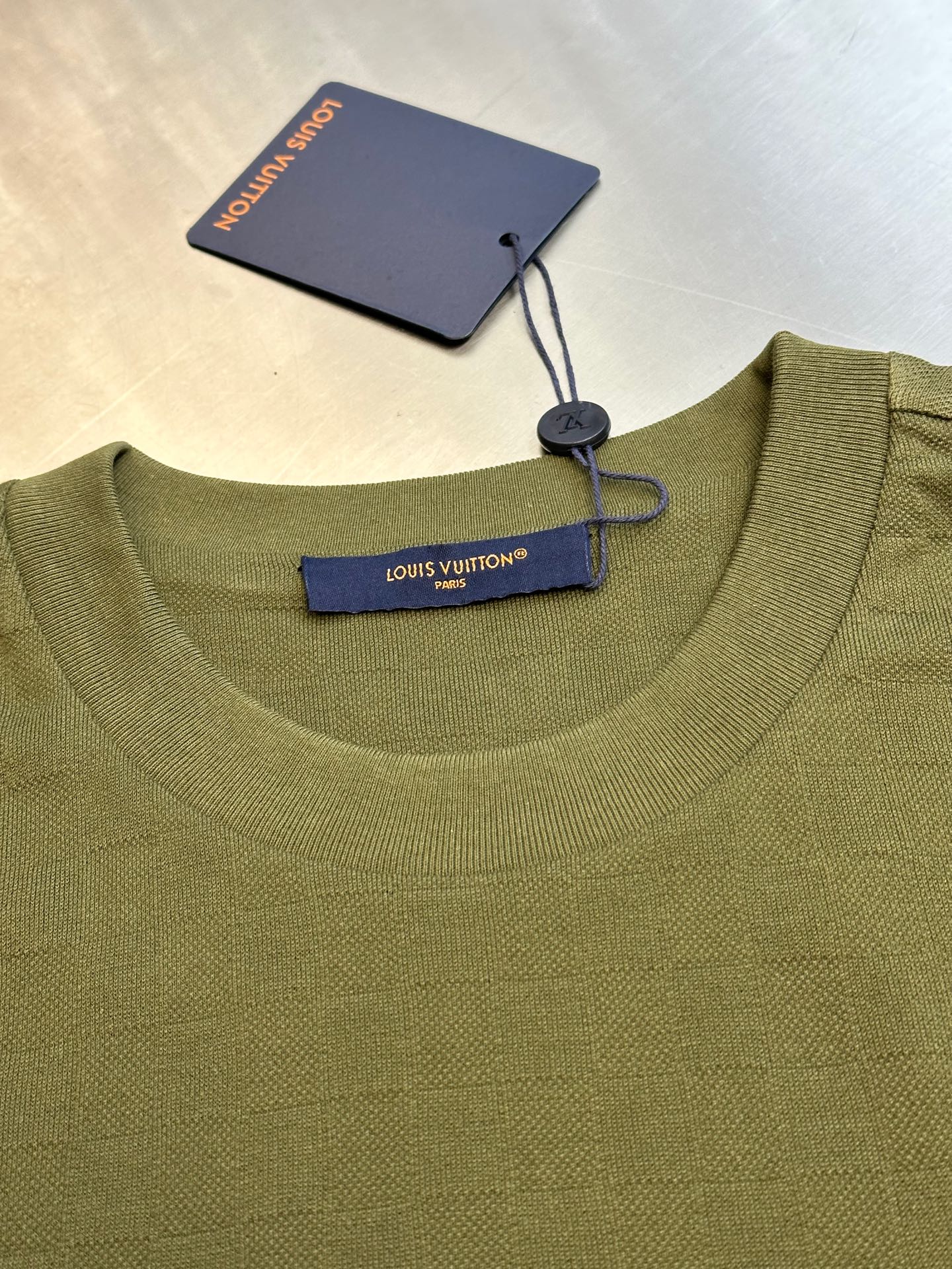 Green Piqué Round Neck Short Sleeves