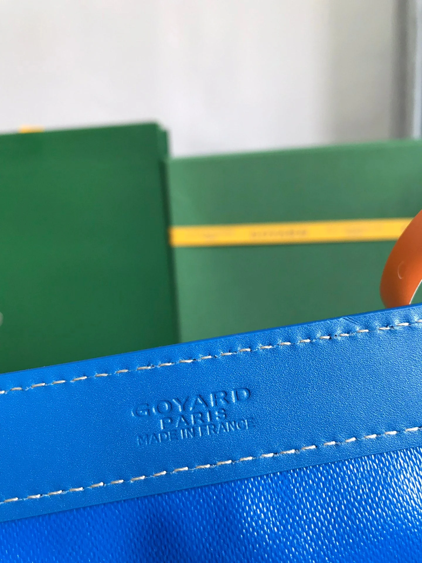 Blue Canvas And Calfskin Trim Bag