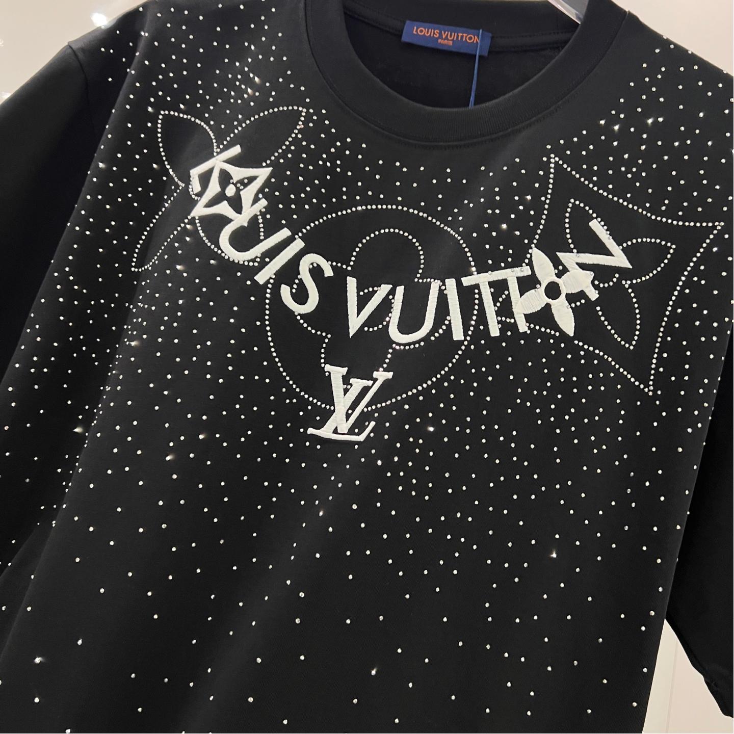 Starry Sky Embroidered Patch Short Sleeve T-Shirt