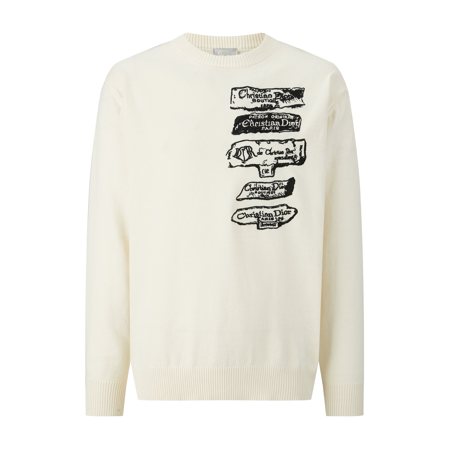 Wool sweater with embroidered logo