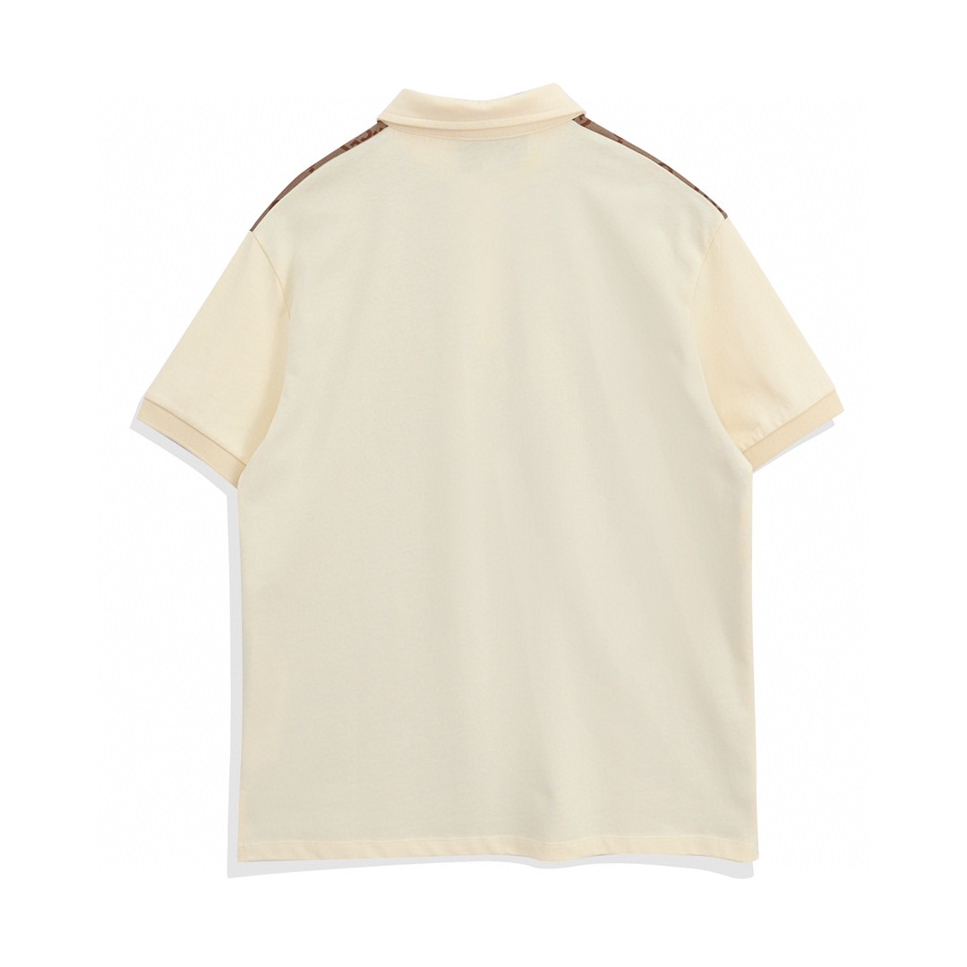 Silk Cotton Jacquard Polo Short Sleeve Shirt