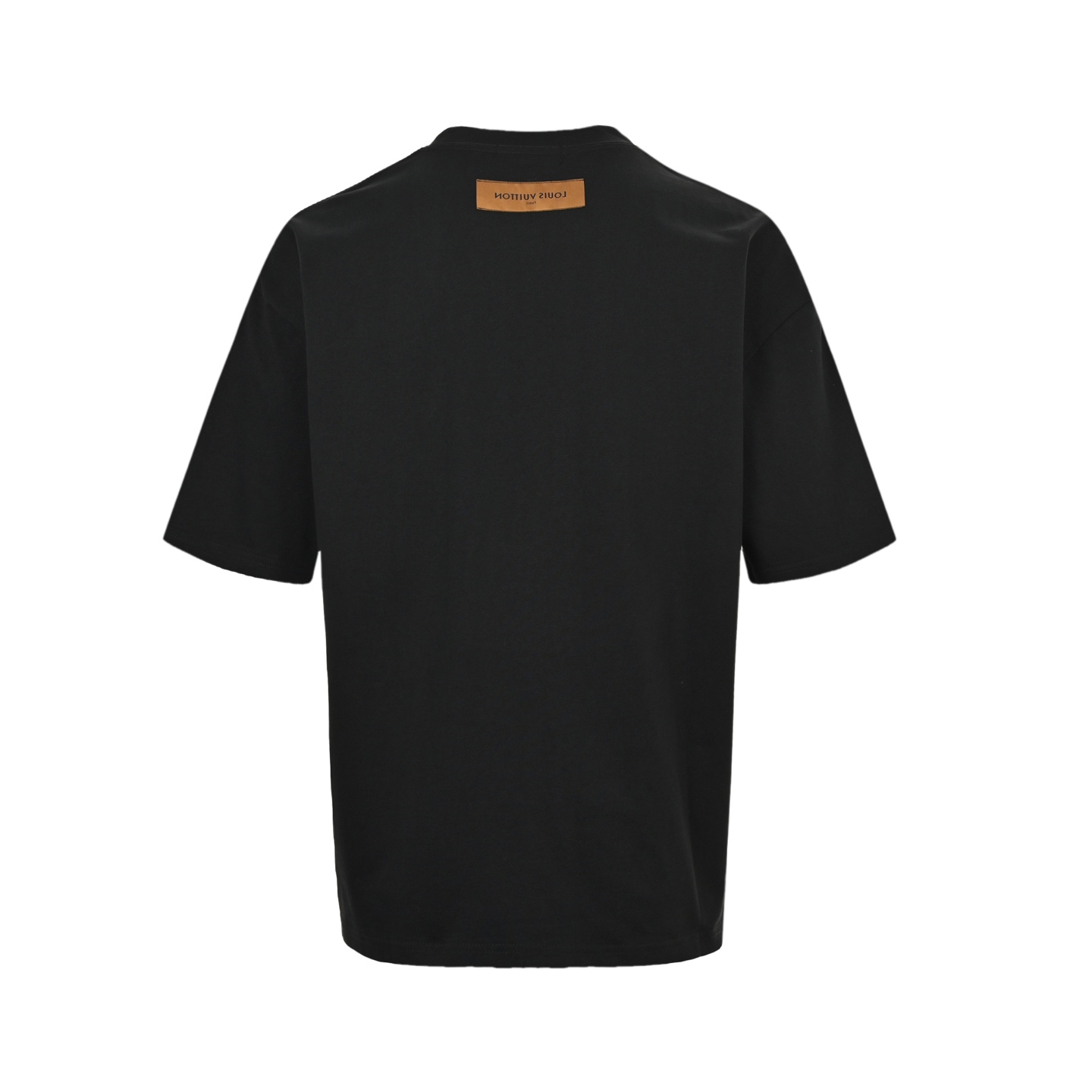 Shoulder cross-stitched short-sleeved T-shirt