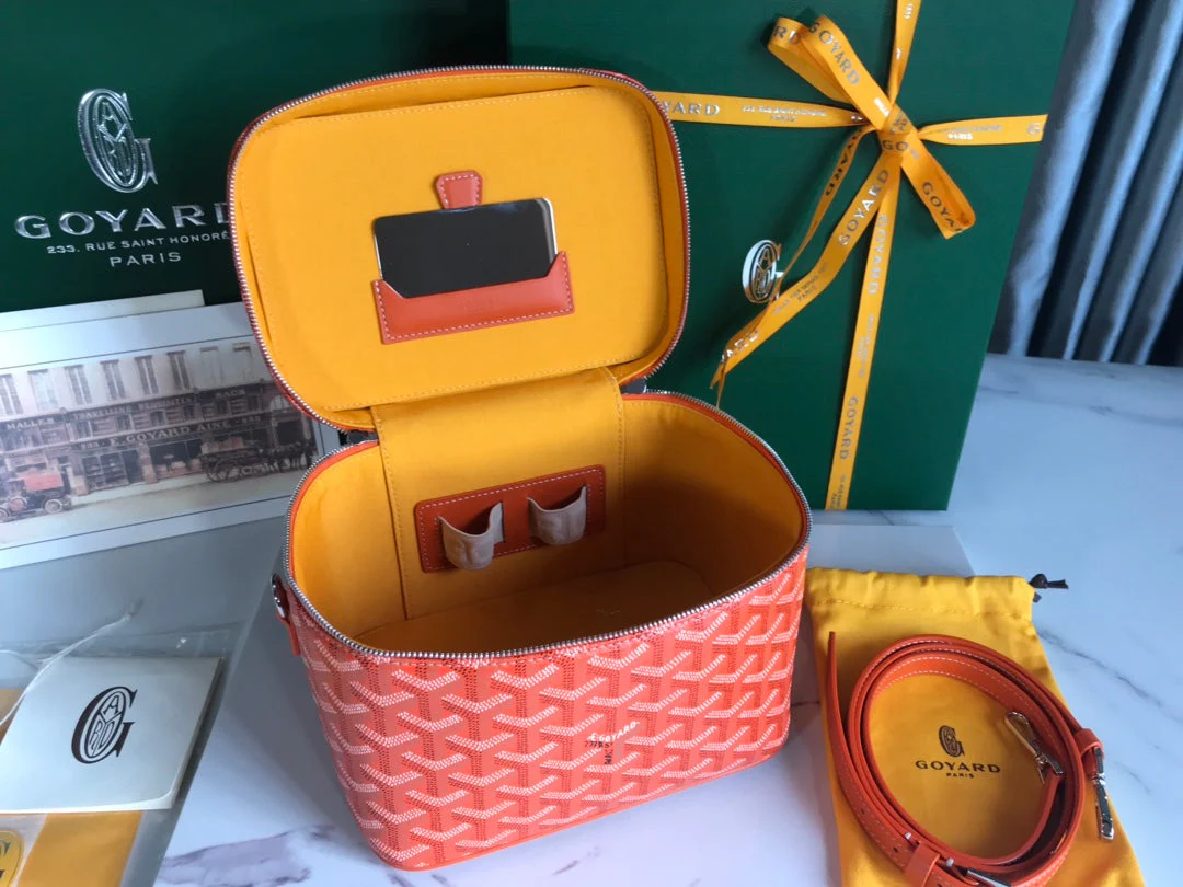 Orange Canvas Cosmetic Box