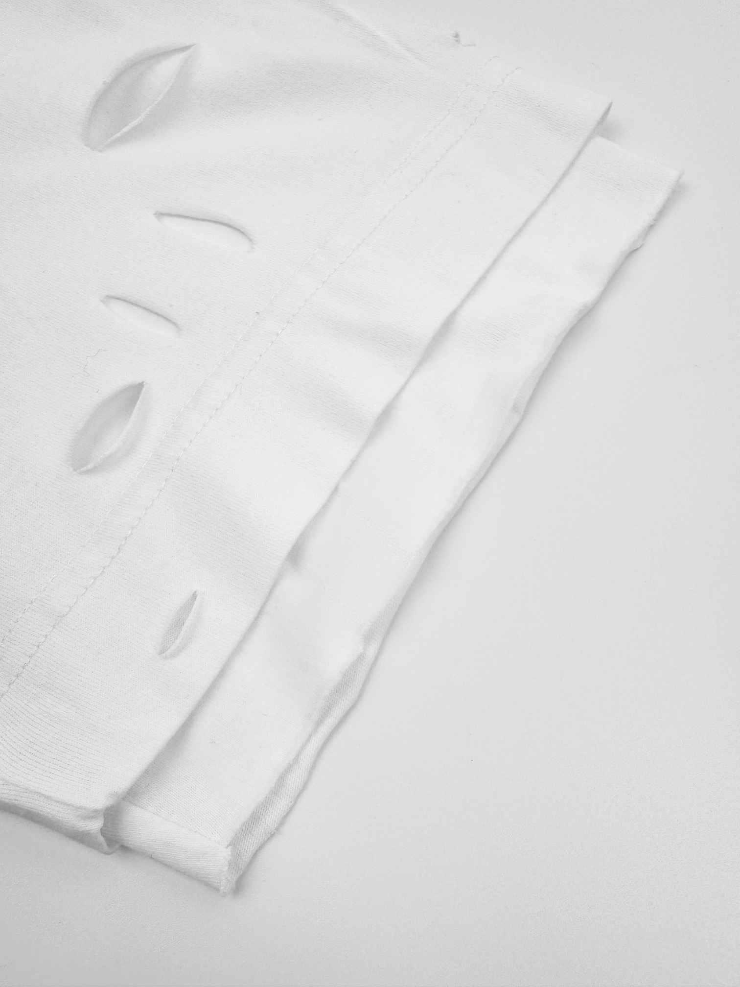 Ripped Double Layer Short Sleeve T-shirt